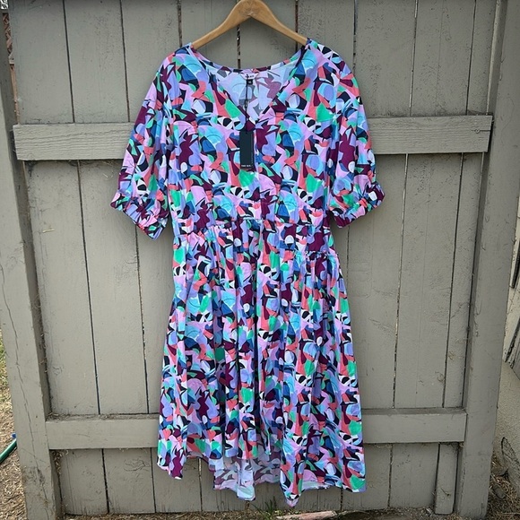 NWT The Kit by Daniel Vosovic Sophie Dress Pastel Confusion Bohemian Floral XL - Picture 1 of 12